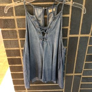 Hollister Denim Laced Shirt Size XS